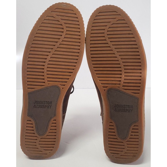 Johnston & Murphy Shoes 10M Wallace Cap Toe Brown Sheepskin Leather Oxford Lace - Picture 7 of 8